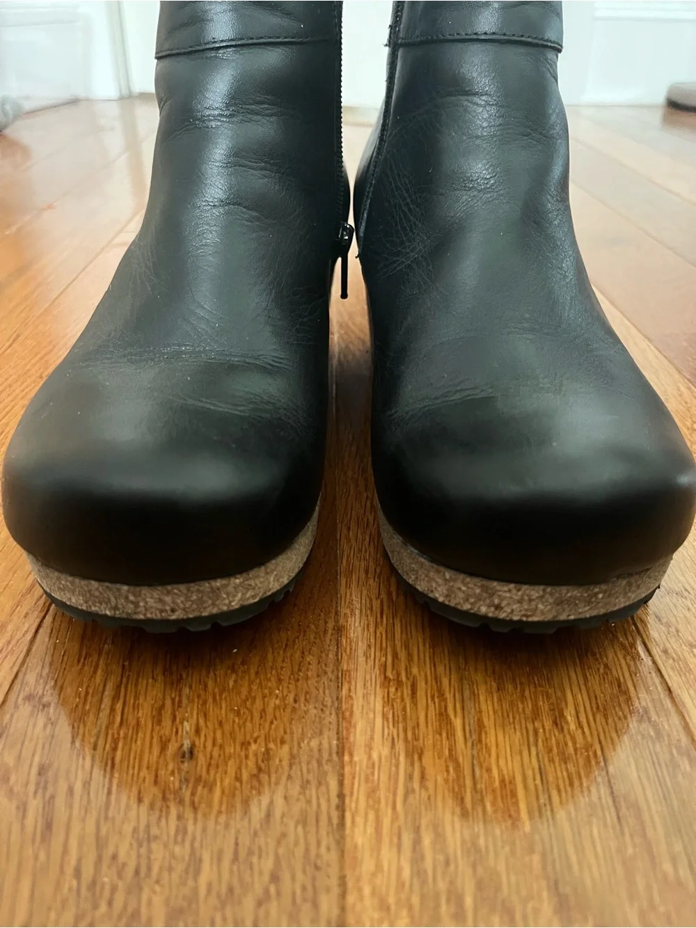Papillo black  Wedge Ankle Boots - Women's Leather Platform Booties